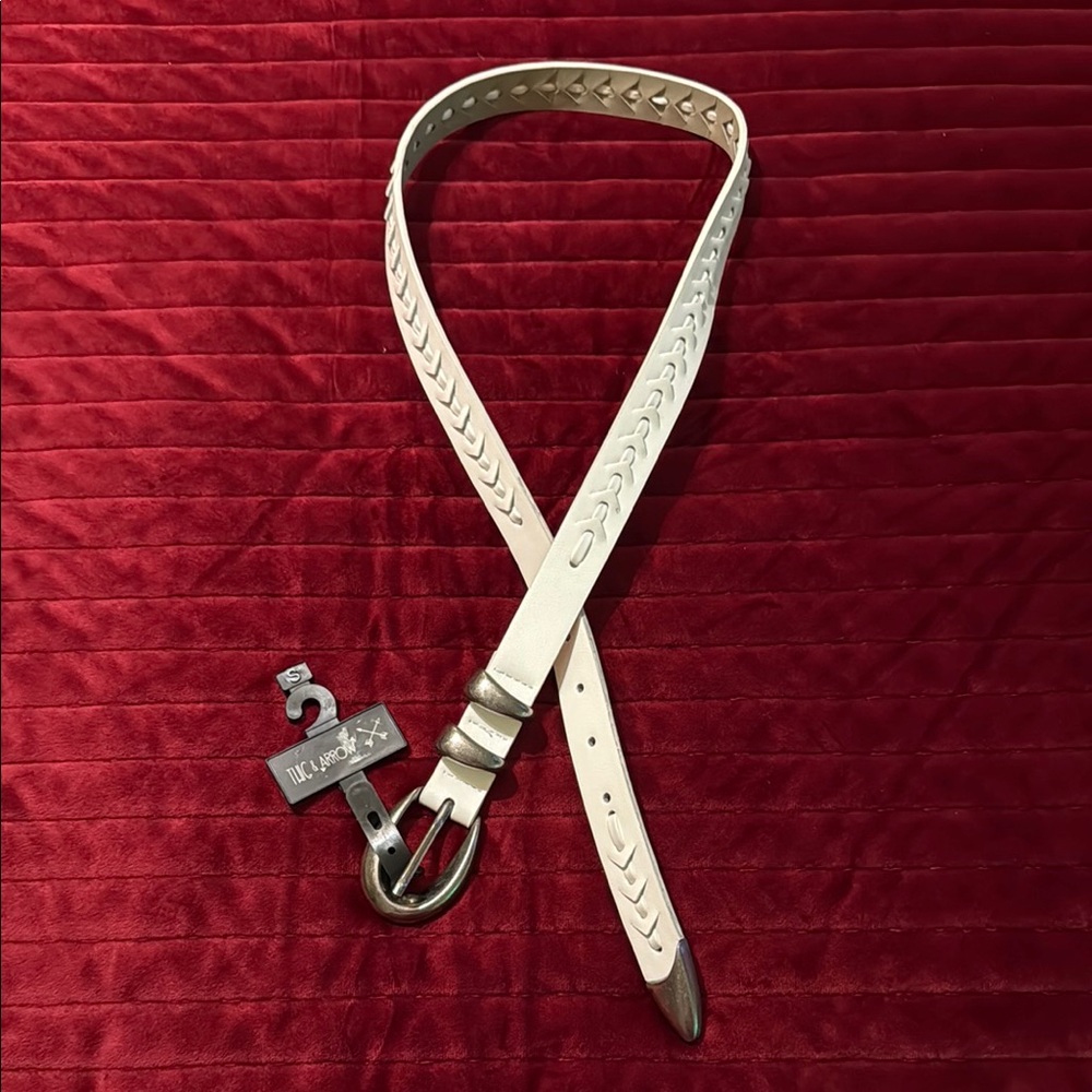 Twig & Arrow White Braided Belt Size Small NW